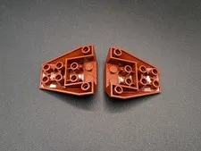 LEGO - 2x - Wedge Brick - Hull - Wedge - 4x4 Triple inv. Brown - 13349