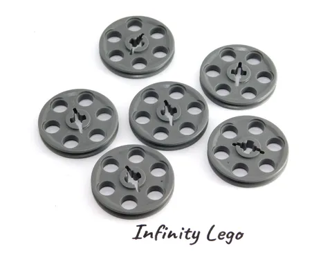 6 LEGO Technic Dark Bluish Grey Pulley Wheel Wedge Belt Rim 2786 4185, 6 Pieces