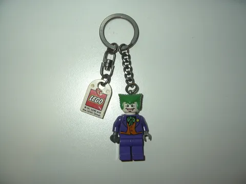 Vintage Rare LEGO Minifigure "The Joker" With Orange Vest & Green Hair Keychain