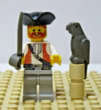 LEGO Pirate Minifigure Brown Vest Ascot pi053 6283 Figure w/ Playwear