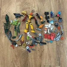 Lego Bionicle Lot Large & Small Figures Parts and Pieces Masks Weapons Feet