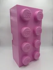 LEGO Oversized 8-Stud Pink Storage Brick Container Box Organizer - 19.5” x 9.75"