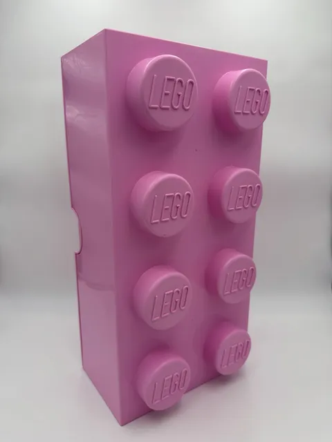 LEGO Oversized 8-Stud Pink Storage Brick Container Box Organizer - 19.5” x 9.75"