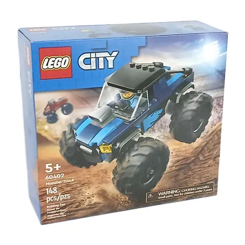 LEGO®  CITY Blue Monster Truck w Minifigure 148 piece Building Set 60402