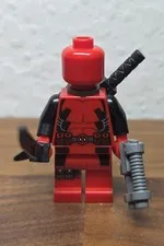 LEGO SH0032 Deadpool Minifigure - Missing Head Only - Comes w/ Scabbard/Weapons 