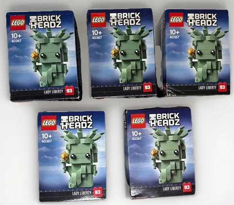 🗽 LOT OF 5 – LEGO Brickheadz 40367 Lady Liberty- Shelf Wear