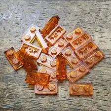 LEGO Trans-Orange Plate 1 X 2 QTY 20. Part No. 3023.