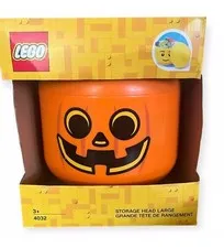 LEGO Orange Pumpkin Stackable Storage Head Large Container Halloween 4032