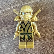 LEGO Rare Gold Ninja Minifigure Single Figure with 2 Swords