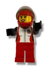 LEGO Trail Cyclist, Female, Red and White Dirt Bike Helmet Item No: cty0916