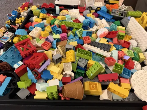 Lot Of 200+ Lego Duplo Pieces: Animals Figs Decal Blocks Disney Mickey Spiderman