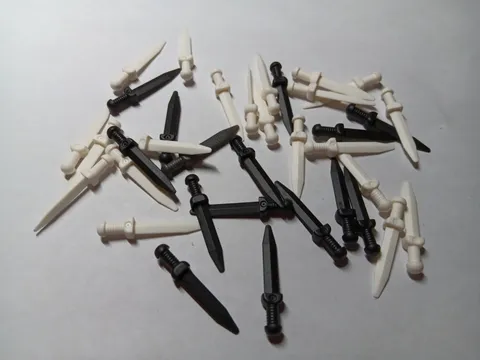 LEGO BULK LOT 36 MINIFIGURE WEAPON ROMAN GLADIUS SWORD BLACK & WHITE #18034