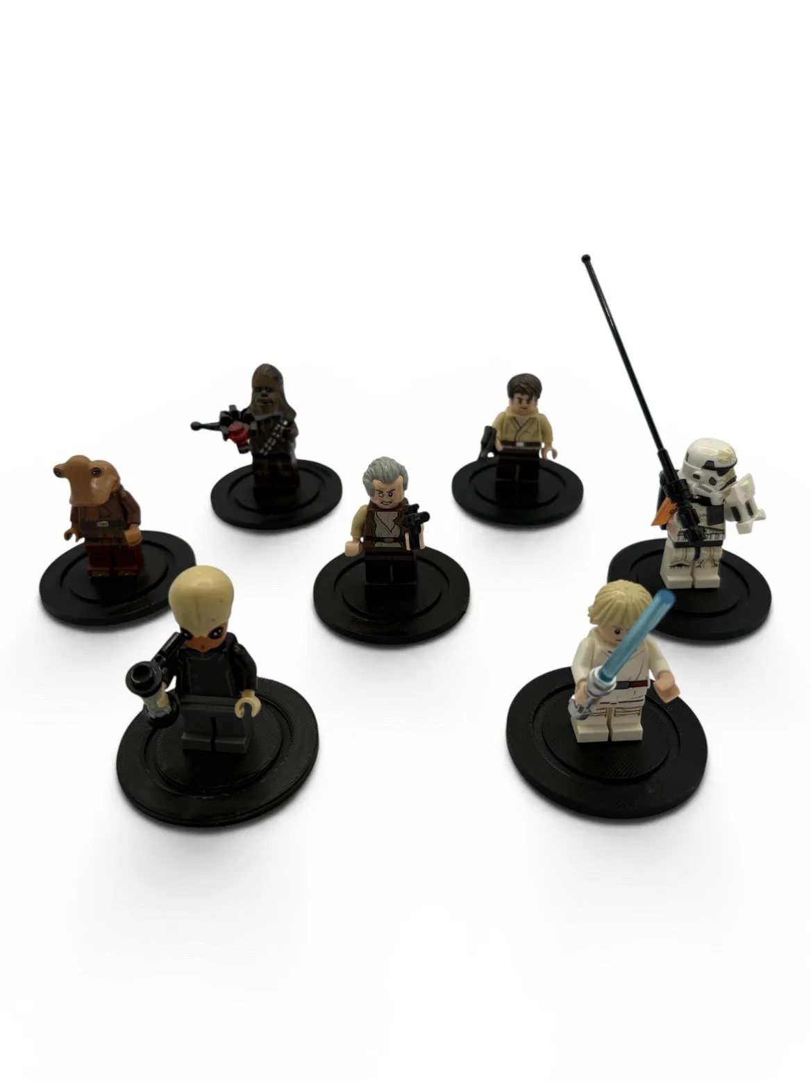 Custom Made Circle Minifigure Display Stands - Pack Of Seven