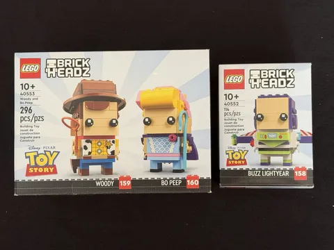 LEGO BRICKHEADZ: Woody and Bo Peep (40553) and Buzz Lightyear (40552)