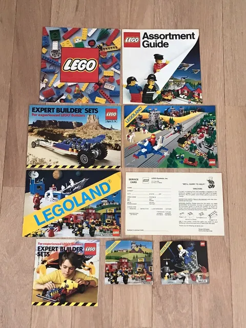 Lego Lot of 9 Vintage 1979 & 80s Product Brochures Flyers Paperwork