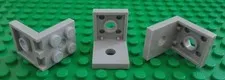LEGO x 3 Classic Light Gray Bracket 2 x 2 - 2 x 2 with 2 Holes 3956 NEW