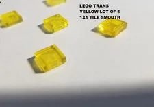 LEGO Minifigure Lot of 5 Trans Yellow 1x1 Tile Smooth