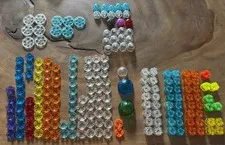 195 Genuine LEGO Translucent Bricks Plates Domes Cylinders Pulley Parts Lot