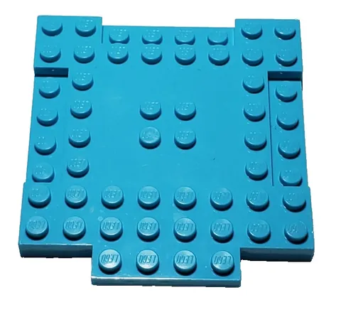 Lego 15624 Brick Modified 8x8 with 1x4 Indentations 1x4 Plate Medium Azure
