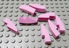 LEGO Lot of 8 Bright Pink 3x1 Curved Slopes