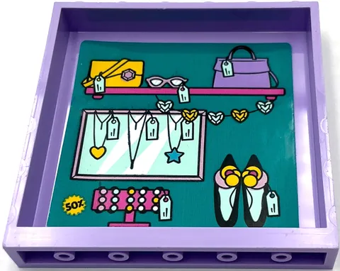 Lego New Lavender Panel 1 x 6 x 5 with Shelf Mirror Handbags Necklaces Part