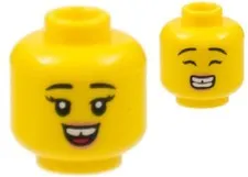 Lego New 71034 Reindeer Minifig HEAD Yellow Female Smile/Grin Closed Eyes D183