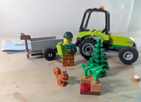 LEGO City 60390 Park Tractor Trailer Set w/ Farmer Minifigure Squirrel 