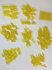 Lot of Vintage Lego Space Yellow Translucent Plates Pieces & Bricks 