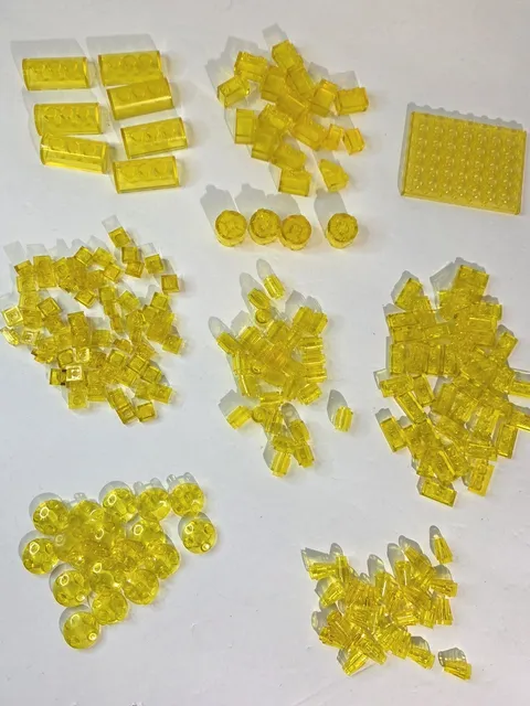 Lot of Vintage Lego Space Yellow Translucent Plates Pieces & Bricks 