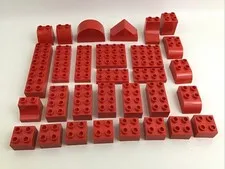 Lego Duplo Red Basic Blocks Replacement Pieces Lot Of 30 Different Sizes Lot A