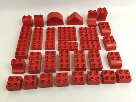 Lego Duplo Red Basic Blocks Replacement Pieces Lot Of 30 Different Sizes Lot A