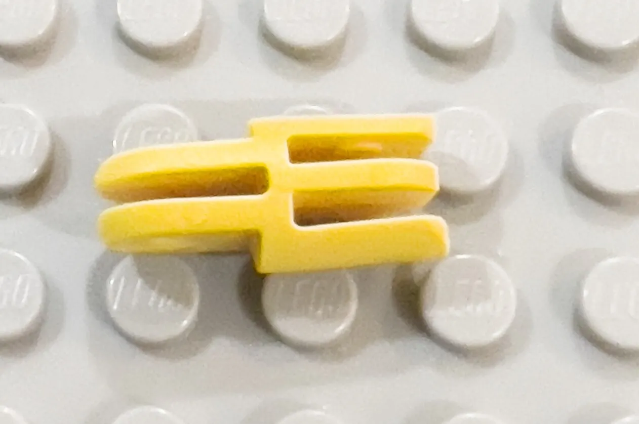 LEGO Yellow Arm Piece Straight with 2 and 3 Fingers Part 3612 Set 6145 6175 6095