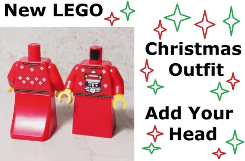 New LEGO Christmas Sweater CAT Torso Legs Skirt add your head Stocking Stuffer