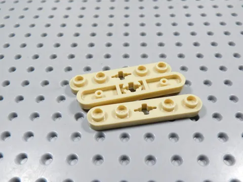 LEGO Lot of 5 Tan 1x5 Technic Rounded Corner Plates w/ Axle Hole BC