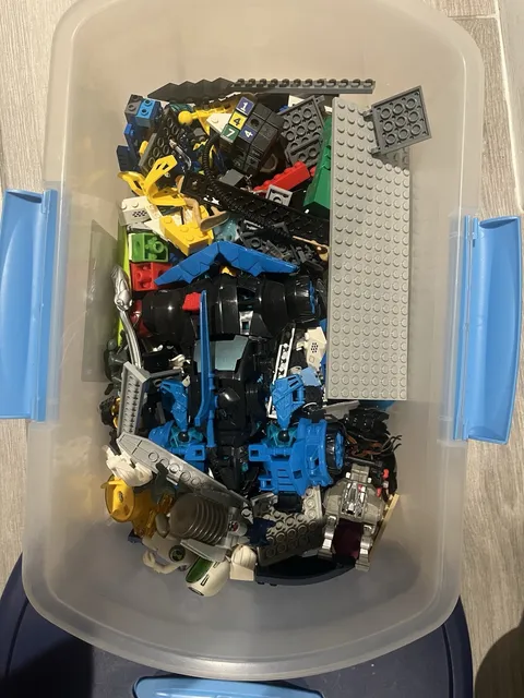 LEGO Bulk Lot Mixed Bricks & Pieces, Multicolor Plastic, Storage Bucket/Tub