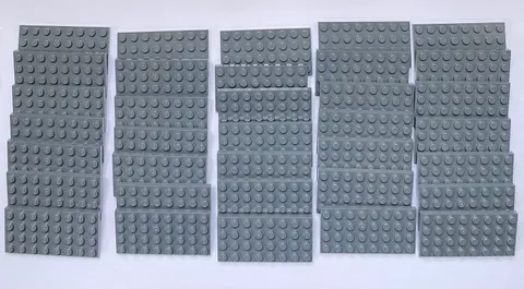 LEGO Part 3035 Plate 4x8, Lot of 35 plates in Dark Bluish Gray NEW