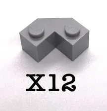 Lego Castle Corner Bricks 87620 - Mod. Facet 2x2 - Med. Stone Gray - 12 Pcs.