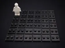 40pc Minifigure Display Stands Black Base Plate Individual Small Base Lot