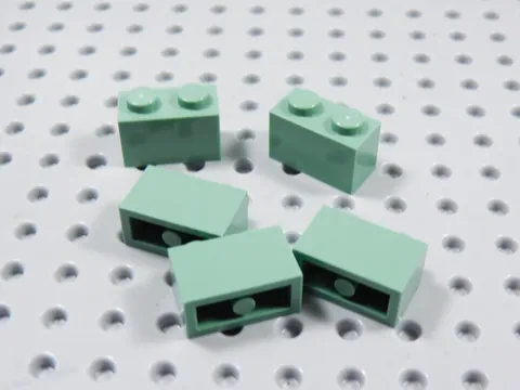 LEGO Lot of 5 Sand Green 1x2 Bricks BM