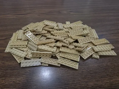 LEGO Qty 132 - Tan Plate 2 x 6 3795 MOC BULK LOT