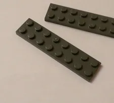 Lego x4 Dark Bluish Gray 2x8 Plates, 3034 (028-186)