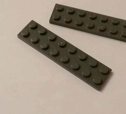 Lego x4 Dark Bluish Gray 2x8 Plates, 3034 (028-186)