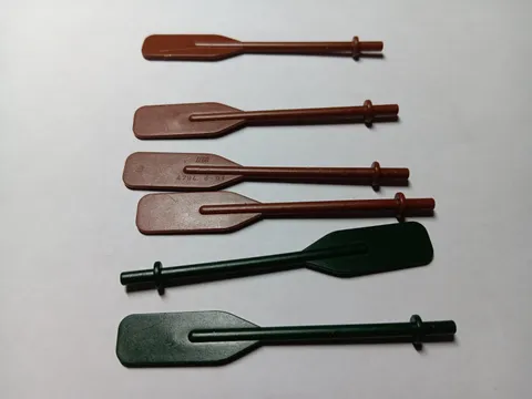 LEGO BULK LOT 6 BOAT OARS WITH BAR HANDLE #4794 DARK GREEN REDDISH BROWN