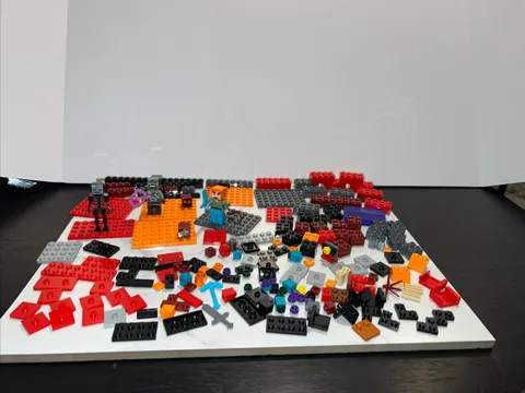 LEGO MINECRAFT LOT  WINTER SKELETON, ALEX SWORD WHIP, ORC WARRIOR+