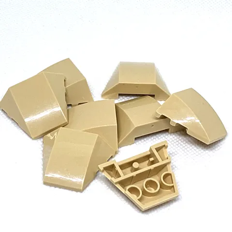 LEGO Parts - Tan Wedge 4 x 3 Triple Curved No Studs - No 64225 - QTY 8