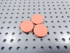 LEGO Lot of 3 Coral Pink Round 2x2 Smooth Tiles Plates BN