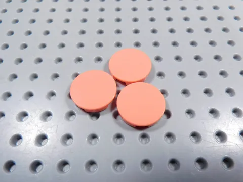 LEGO Lot of 3 Coral Pink Round 2x2 Smooth Tiles Plates BN