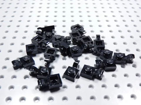 LEGO Lot of 20 Black 1x1 Plates w/ Horizontal Clip BV
