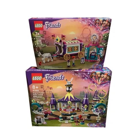 Magical funfair roller coaster Lego friends set 41685 & Magical Caravan 41688