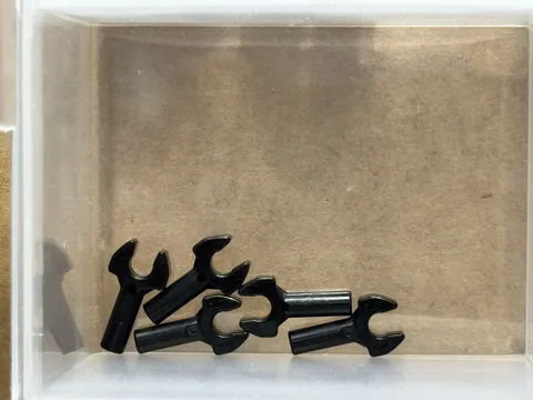 LEGO Parts - Black Bar 1L with Clip Mechanical Claw - No 48729b - QTY 5